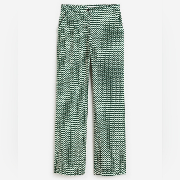 Set Oversized Resort Shirt & Pants Green Zigzag Dark Green Patterned… - Picture 1 of 16